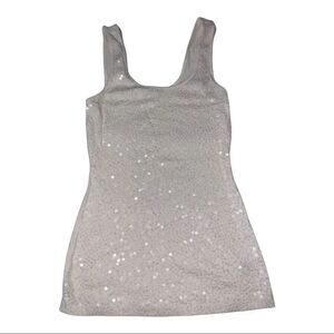 Express sequin white top 